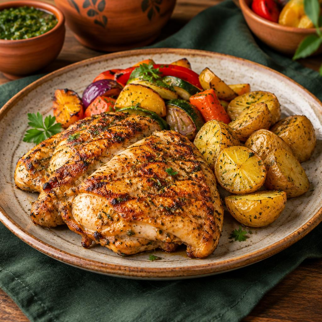 Plato de pollo con vegetales
